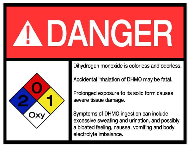 dihydrogen monoxide h2o hoax
